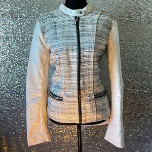 Women's White and Gray Jacket